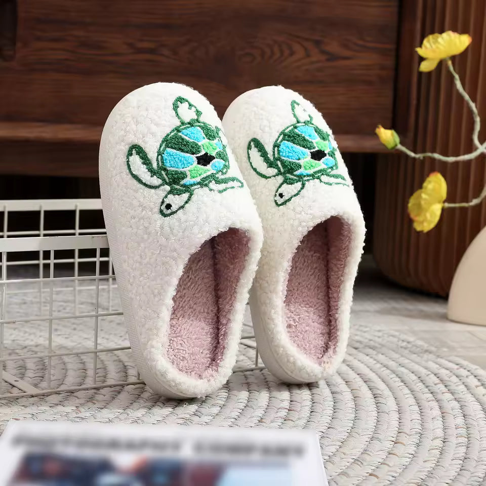 Soft Stitched Turtle Slippers