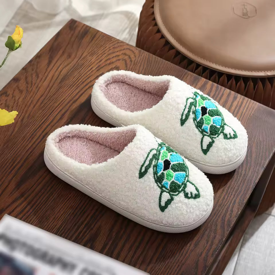 Soft Stitched Turtle Slippers